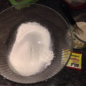 Dry Ingredients with frothy active yeast